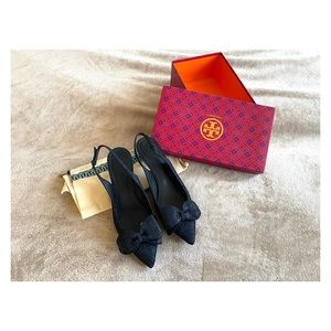 Tory Burch Rosalind slingback navy suede pump - NIB